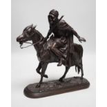 Isidore Jules Bonheur (1827-1901), bronze model of an Arab on horseback 29cm