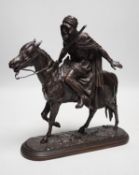 Isidore Jules Bonheur (1827-1901), bronze model of an Arab on horseback 29cm