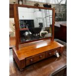 A George III inlaid mahogany toilet mirror, width 58cm, depth 24cm, height 58cm