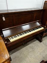An early 20th century Bechstein mahogany cased upright piano, number 137164 (1929-30), width