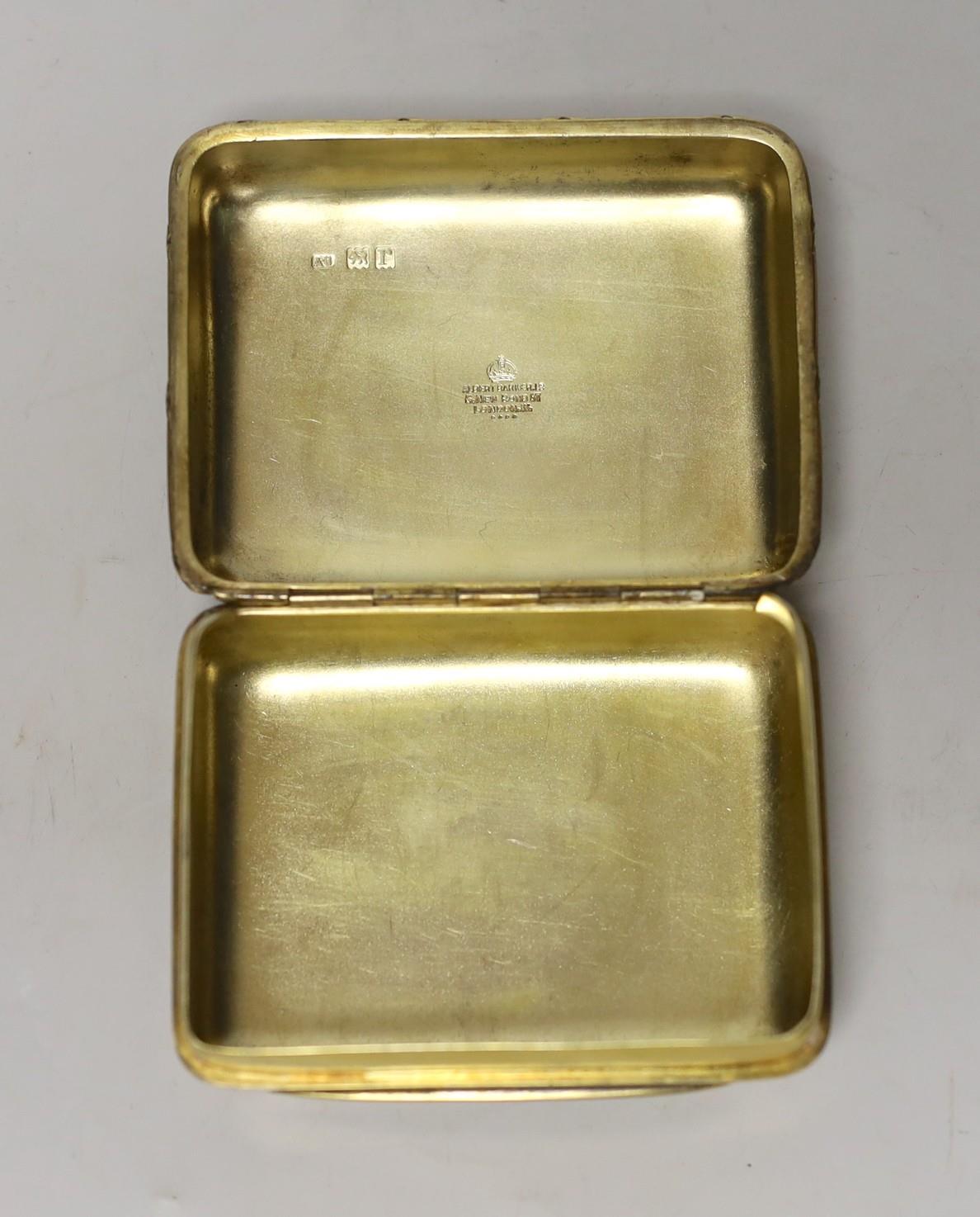 A George V silver gilt box and cover, by Albert Barker, London, 1913, the cover later? enamelled - Image 3 of 3