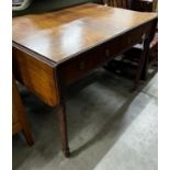 A Regency rosewood banded mahogany sofa table, width 102cm, depth 76cm, height 76cm