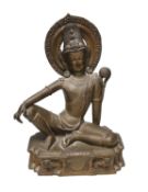 A Buddhist bronze figure of Avalokiteshvara seated in Royal ease, 40cm
