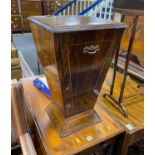 An Edwardian inlaid rosewood pedestal coal scuttle, width 38cm, depth 38cm, height 63cm