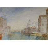 Follower of Joseph Mallord William Turner (British, 1775-1851), watercolour, 'Grand Canal and Church