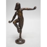 Dominique Alonzo, brown patinated bronze figure of an Egyptian Dancer, signed, c.f. Catley pg. 39