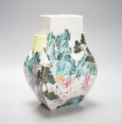 A Chinese famille rose arrow vase, Qianlong mark, 26cm