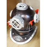 A replica US navy diving helmet