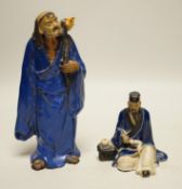 Two Chinese glazed pottery figures of Li Tieguai and Lu Dongbin, late 19th/early 20th century,