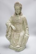 A Chinese celadon glazed empress figure, 55cm