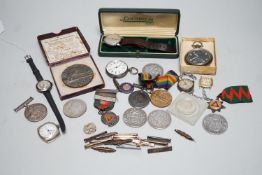 Mixed wrist and pocket watches including a silver cased Audax, a silver cased lady's Jagot and a