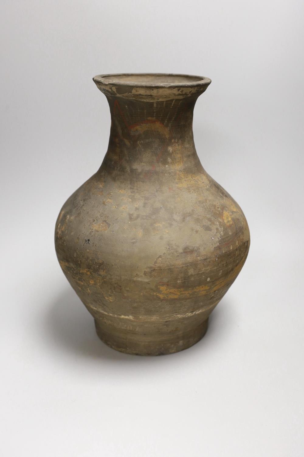 A Chinese pigment painted pottery jar, probably Han dynasty, 32cm - Image 2 of 4