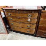 A Regency mahogany bow fronted chest of drawers, width 122cm, depth 53cm, height 109cm