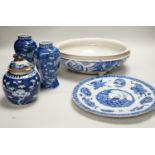 A collection of Chinese blue and white ceramics