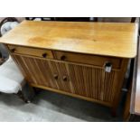 A mid century teak small sideboard, width 114cm, depth 43cm, height 89cm