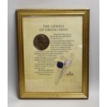 Rolex Interest - The Genius of Gregg Geist presentation advert inset with a bronze medal, 31 x 23