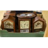 Seven various 19th century Black Forest clocks