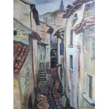 Roland Marie Mascart (French, b.1909), oil on canvas, 'La Rue des Forts Sauvagnat Auvergne',