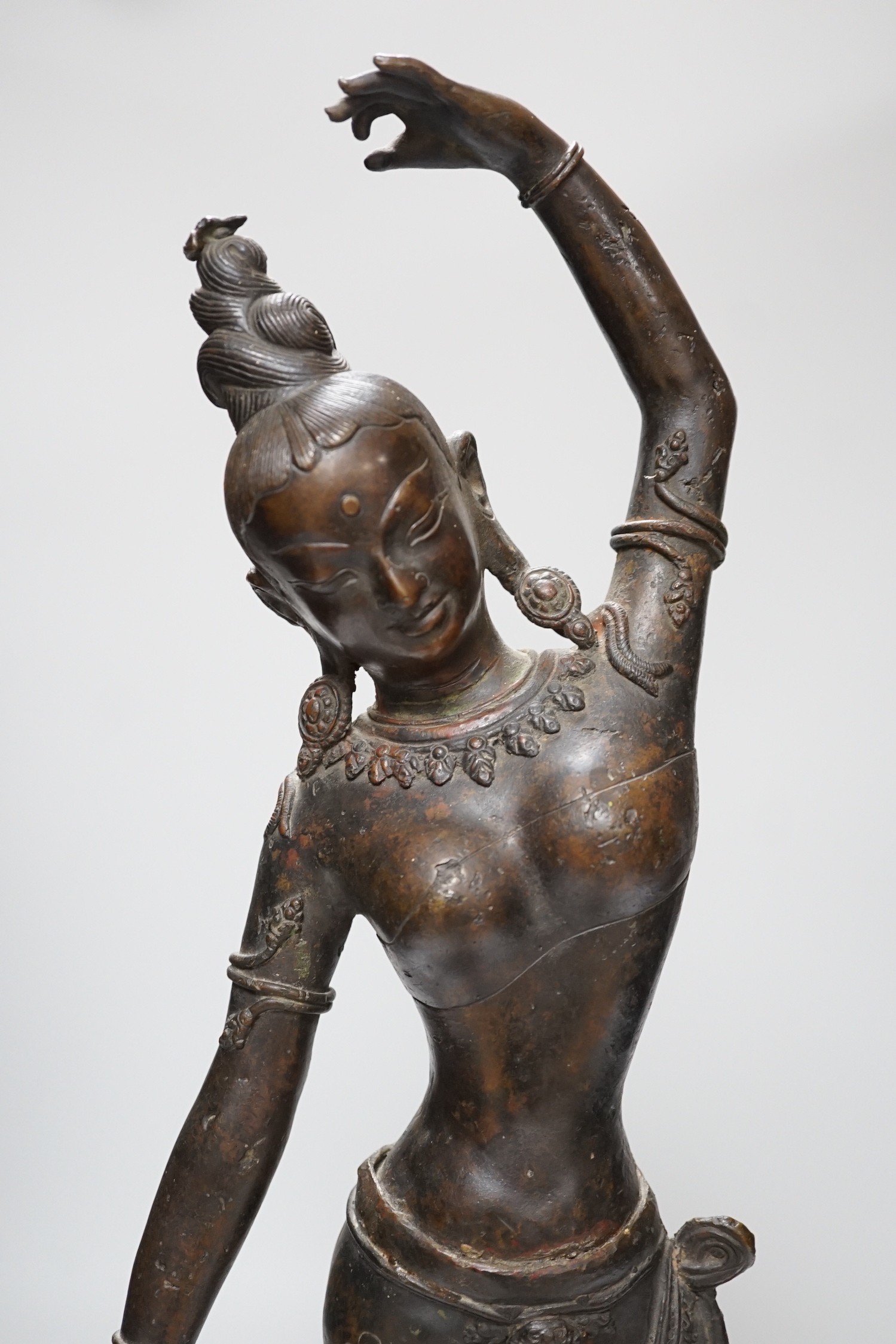 An Indian bronze figure of Parvati. 53cm tall - Image 2 of 7