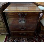 A George III and later mahogany side cabinet with dummy drawer front, incorporates old timber, width