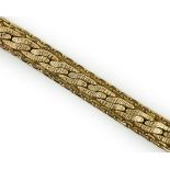 A modern Italian Uno-A-Erre 9ct gold bracelet, 19cm, (repair), 22.2 grams.