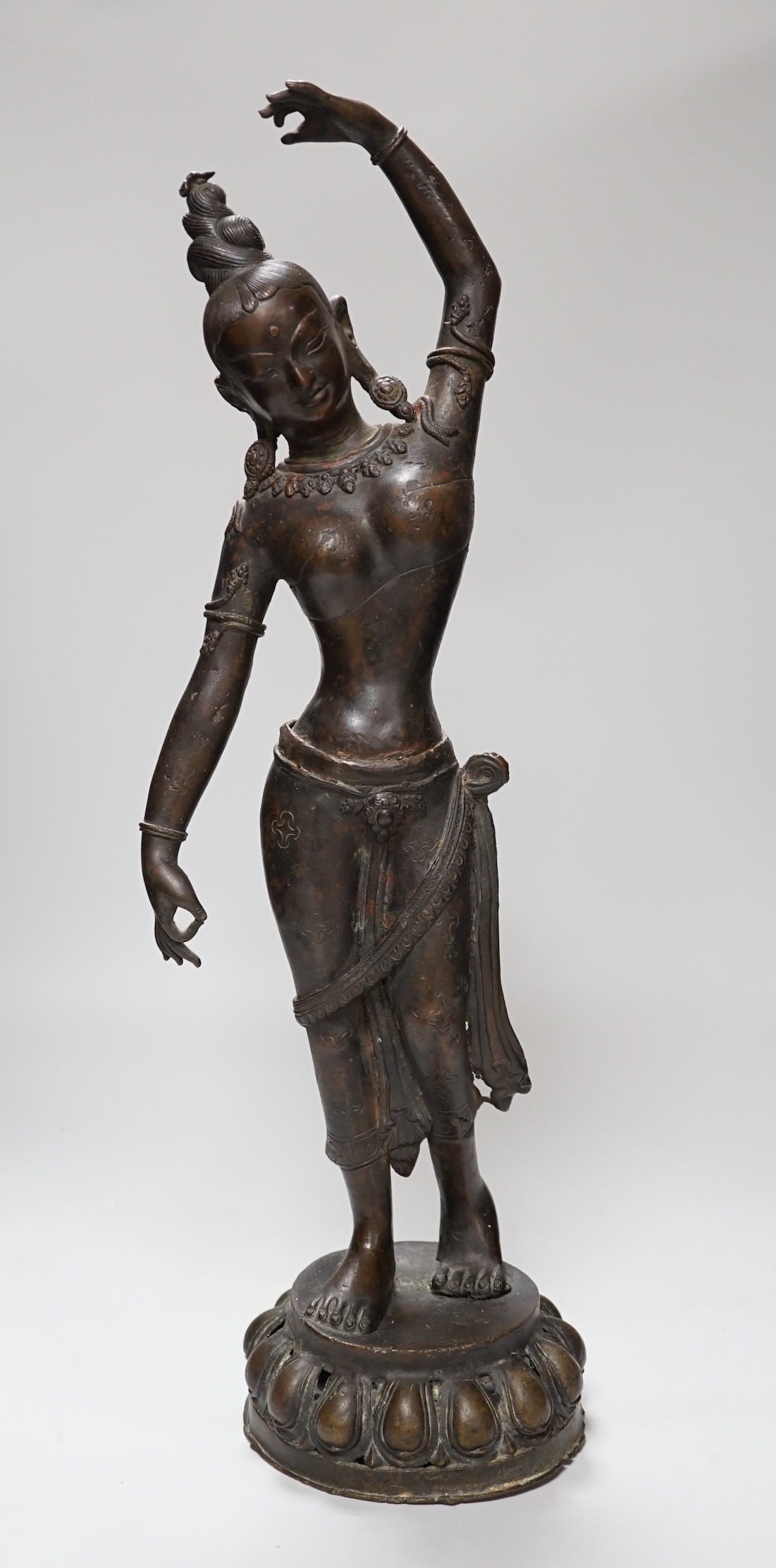 An Indian bronze figure of Parvati. 53cm tall