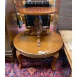 A Victorian and later circular mahogany occasional table, diameter 49cm, height 40cm, together