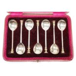 An Edwardian cased set of six 'The Salisbury Spoons', Thomas Bradbury & Sons, Sheffield,, 1908,