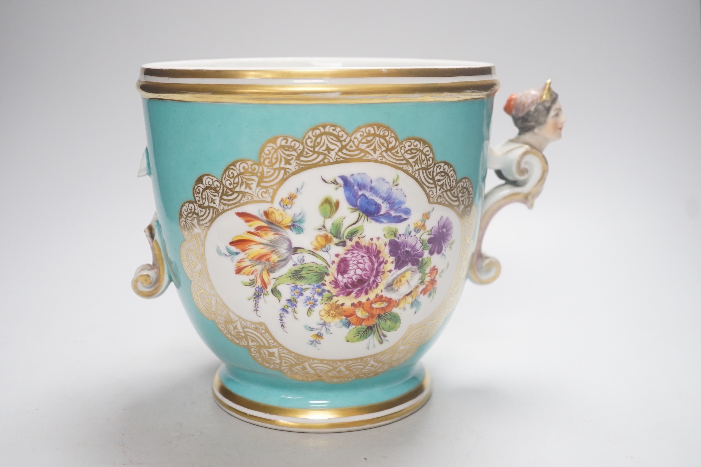 A Dresden two handled cache pot, by Helena Wolfsohn, 19cm (a.f) - Image 3 of 5