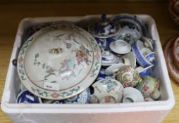A large collection of Chinese porcelain covers, Qing dynasty and later