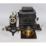 An Edison home kinetoscope, serial number 2364 and a Ross London Patent lens