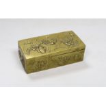 A Japanese Meiji period brass stamp box, 9cm.