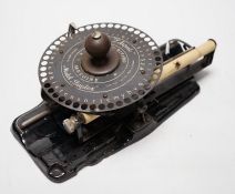 An early 20th century Liliput Duplex Index typewriter (damaged)