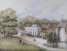 J. Jones (19th C.), 'The Kentish Hotel, Tunbridge Wells', signed and dated May 12 1836, 22.5 x 30cm