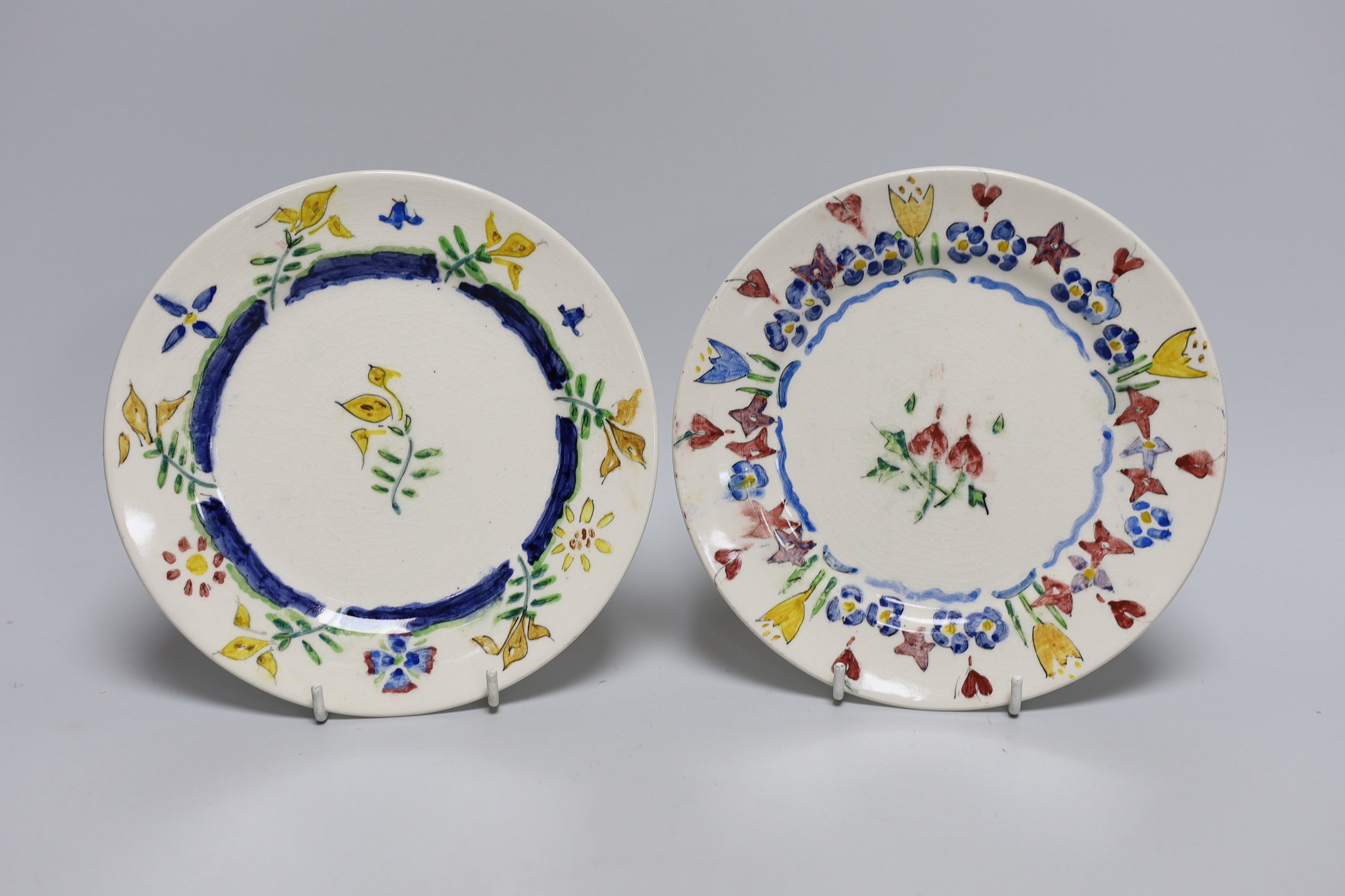 Jessie Marion King (1875-1949), four various floral design tea plates and three tea cups - Image 7 of 8