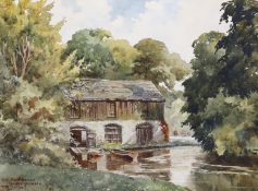 T. McHattie, watercolour, 'The Boat House on the Hamble', signed, 20 x 27cm