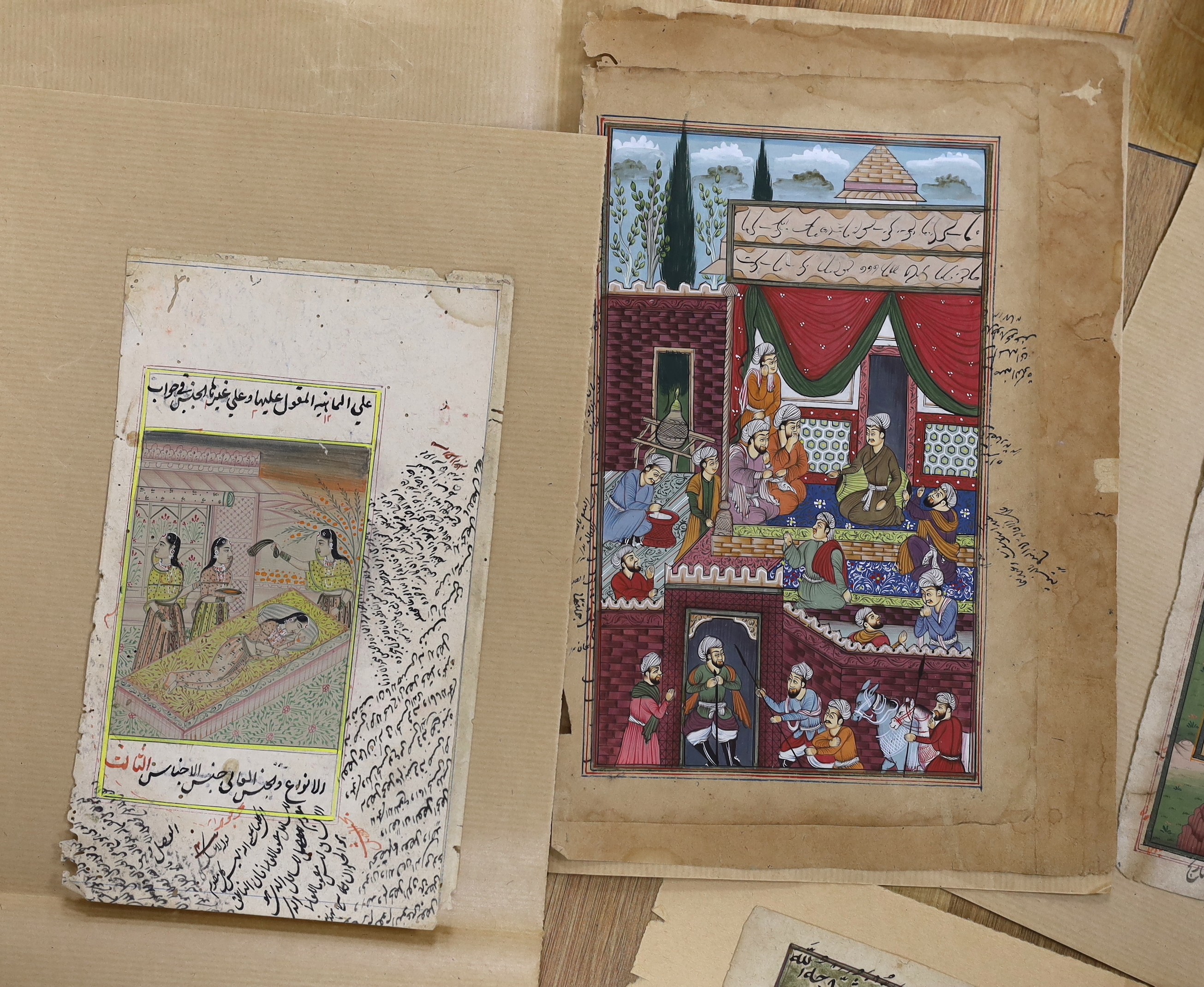 Indian School c.1900, folio of gouaches on paper, Studies of nobles and courtiers, largest approx. - Image 2 of 4
