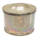 An Edwardian silver oval tea caddy, S. Blanckensee & Sons Ltd, Chester, 1908, height 83mm, 6.8oz.
