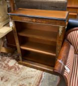 A 19th century French marquetry inlaid gilt metal mounted walnut pier cabinet, width 76cm, depth