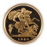 Elizabeth II (1952-2022), Royal Mint Proof Half-Sovereign, 1980, cased