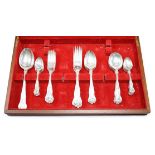 An Elizabeth II canteen of silver King's pattern cutlery for six, by Argentum Ltd, Sheffield, 1995/