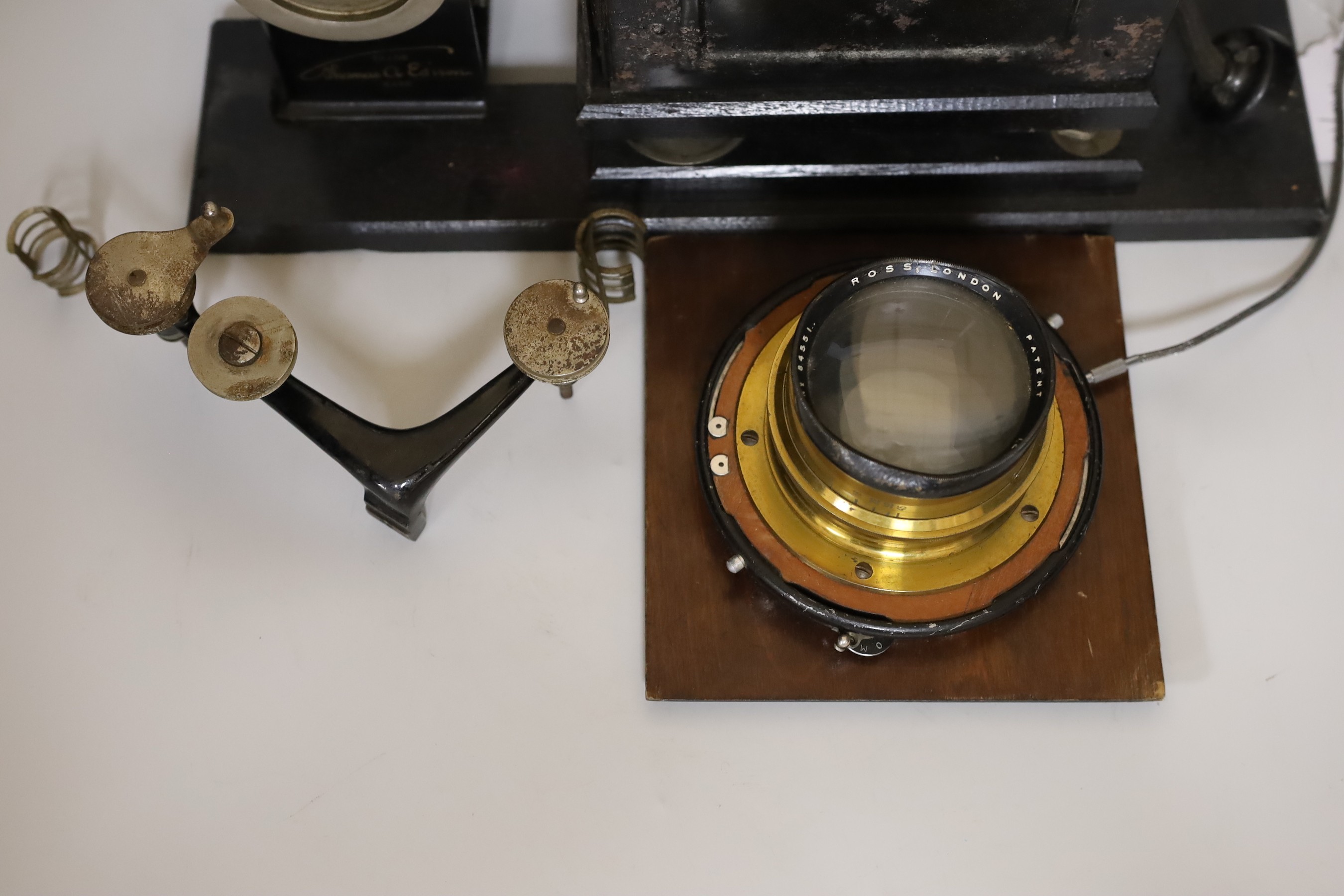 An Edison home kinetoscope, serial number 2364 and a Ross London Patent lens - Image 3 of 5