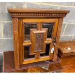 A Victorian walnut wall cabinet, adapted, width 57cm, height 60cm