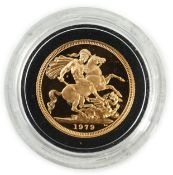 Elizabeth II (1952-2022), Royal Mint gold proof Sovereign, 1979, cased
