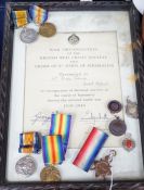 WWI medals - a pair to 254774. PTE. 1 . A.Tilley. RAF, a trio to J.12326 J.T.W.J. Wooding. A.B. R.