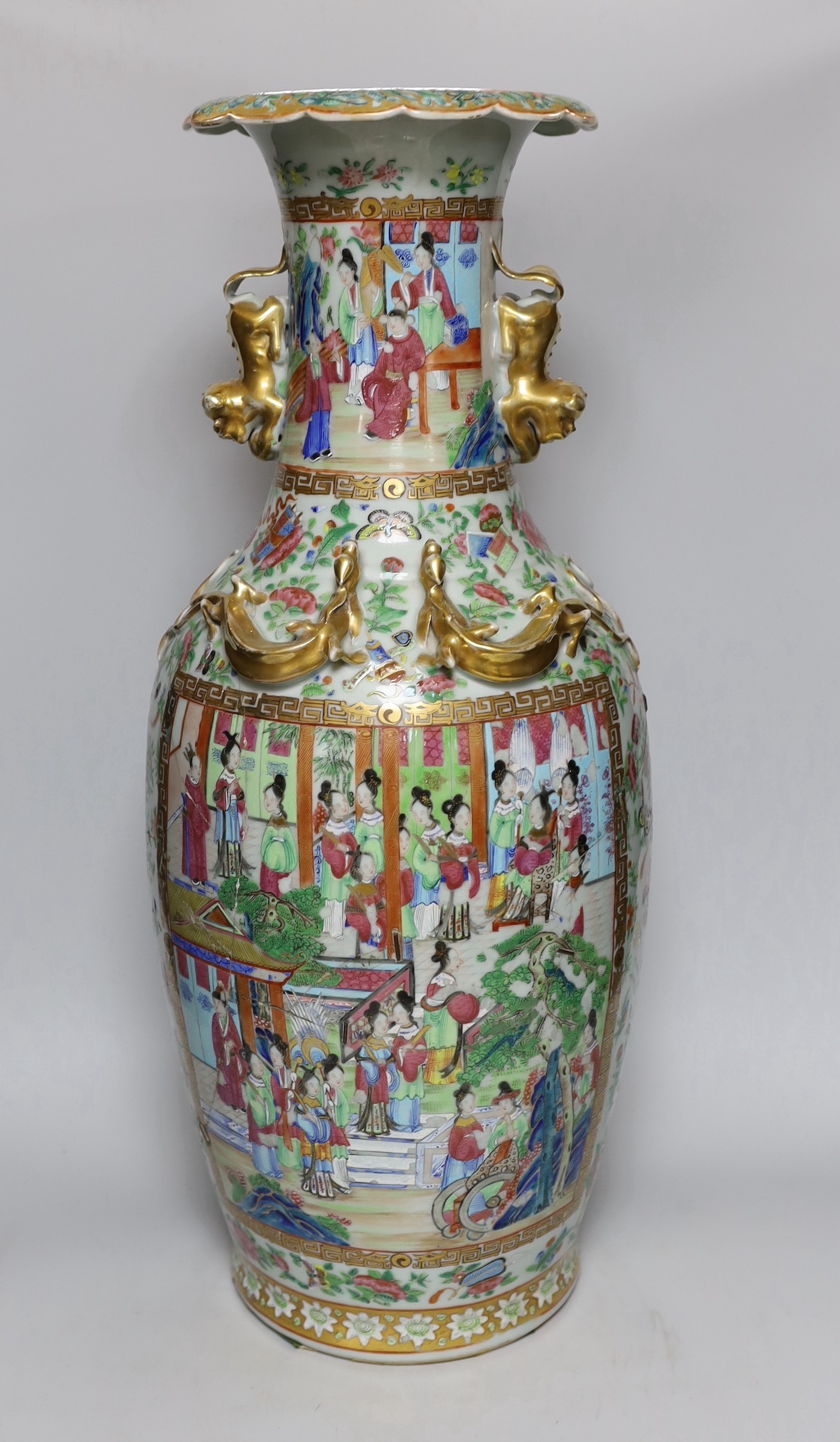 A large Canton baluster vase, 61cms high - Image 2 of 5