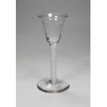 A George III DSOT stem wine glass, 15cm