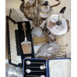 A group of silver and silver plated wares