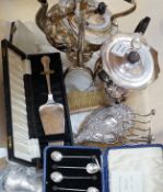 A group of silver and silver plated wares