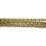 A Victorian yellow metal guard chain, 154cm, 38.5 grams.